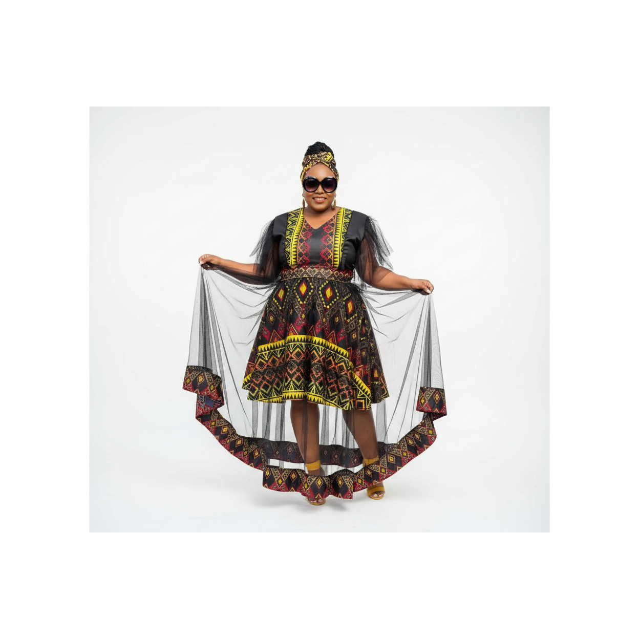 African Printed Traditional 2 pieces Set Dress
