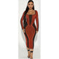Vintage Bodycon Square Neck Dress