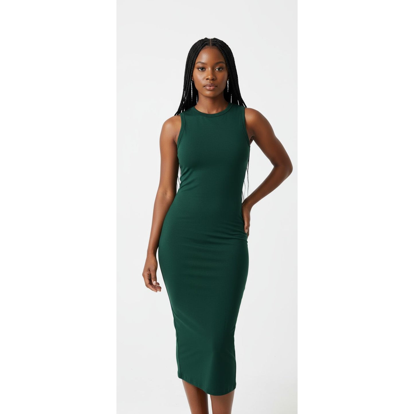 Round Neck Tight Sleeveless Dress