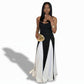 Black & White Spaghetti Strap Maxi Dress