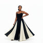 Black & White Spaghetti Strap Maxi Dress