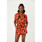Graphic Print Button Front Shirt & Shorts Set