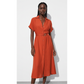 Vintage Buttoned Short Sleeve Dress