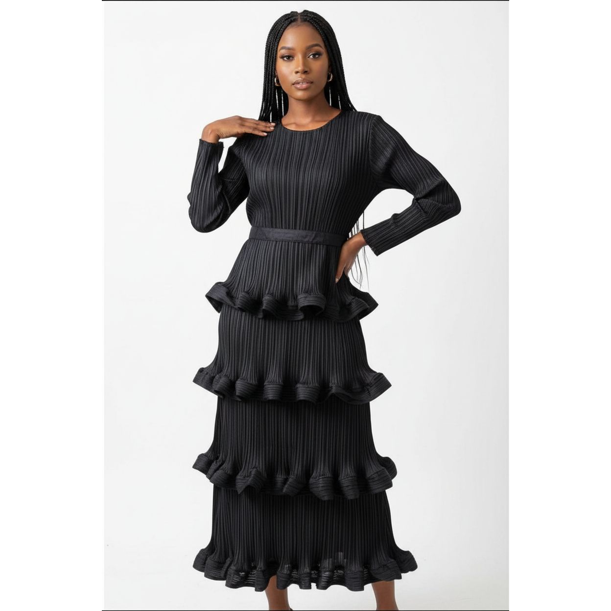 Three Quarter Sleeve patchwork dress