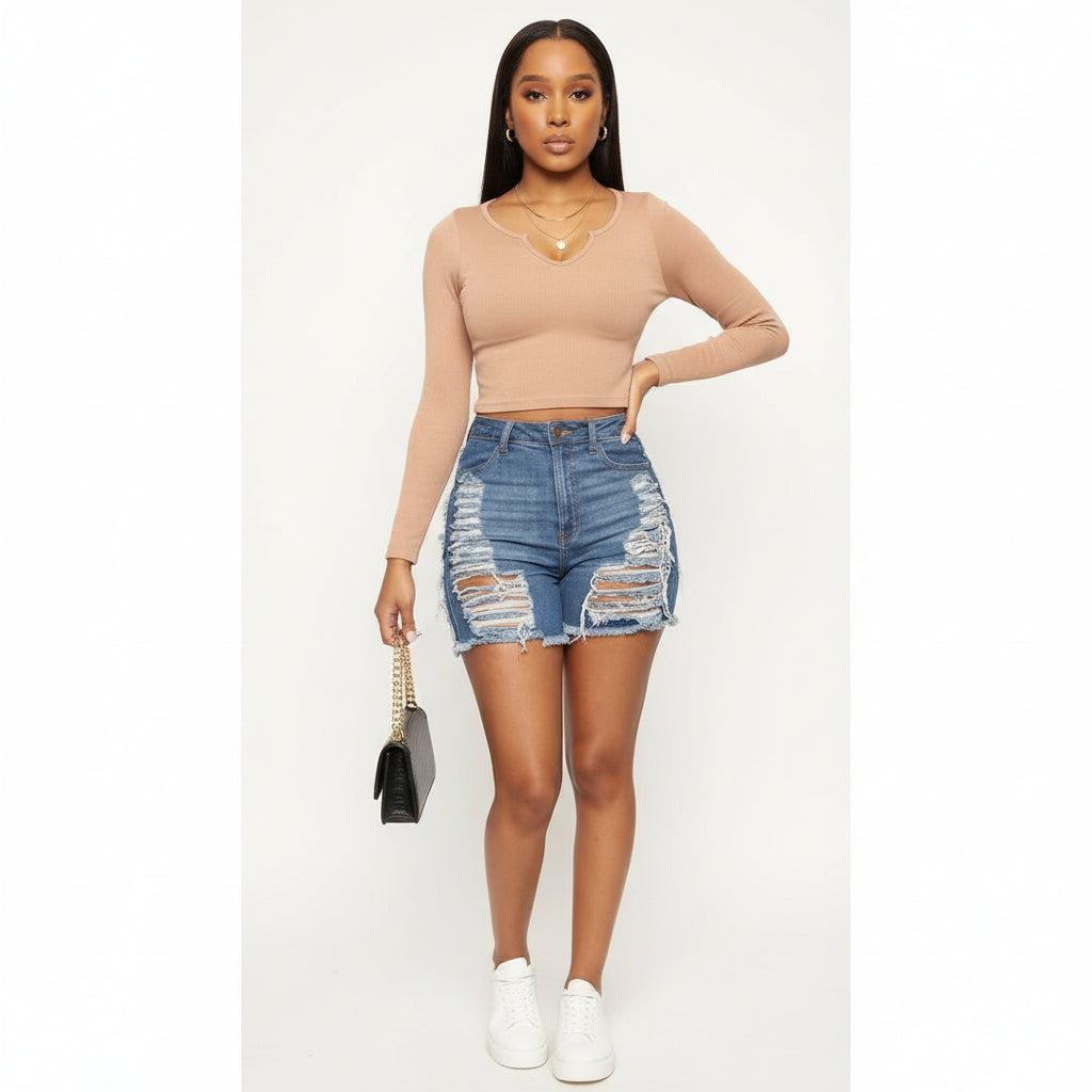 Sexy Denim Ripped Short Pant