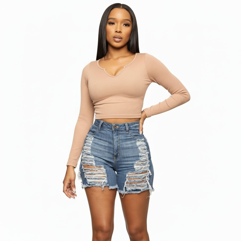 Sexy Denim Ripped Short Pant