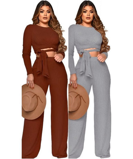 Round Neck Top and Pant Set