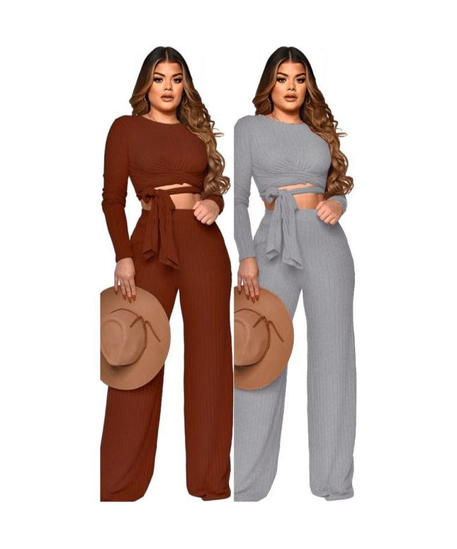 Round Neck Top and Pant Set