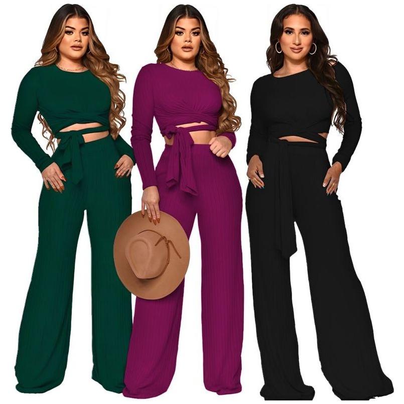 Round Neck Top and Pant Set