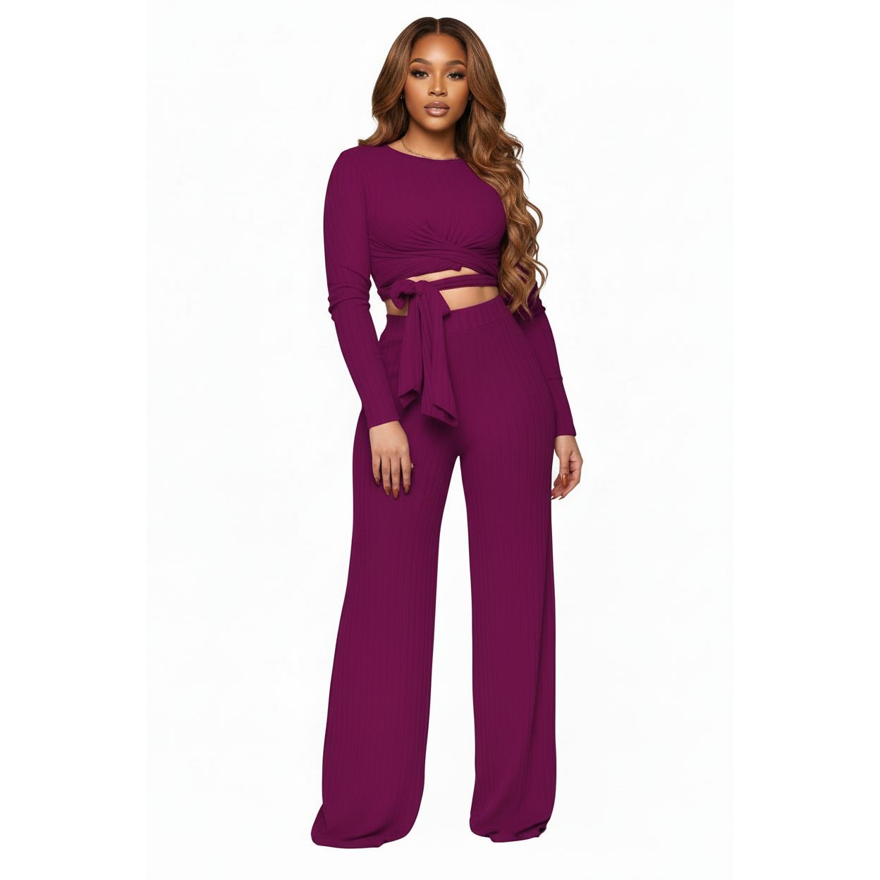 Round Neck Top and Pant Set