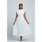 Buttoned Pleated Ruffle Dress