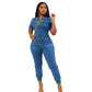 Denim Zipper Jumpsuit