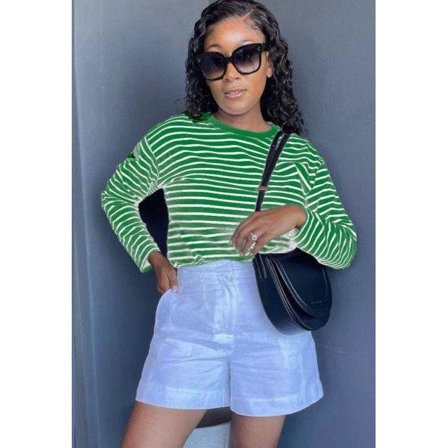 Round Neck Striped Top