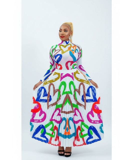 Turtle Neck Crop Top & Skirt Coord Set