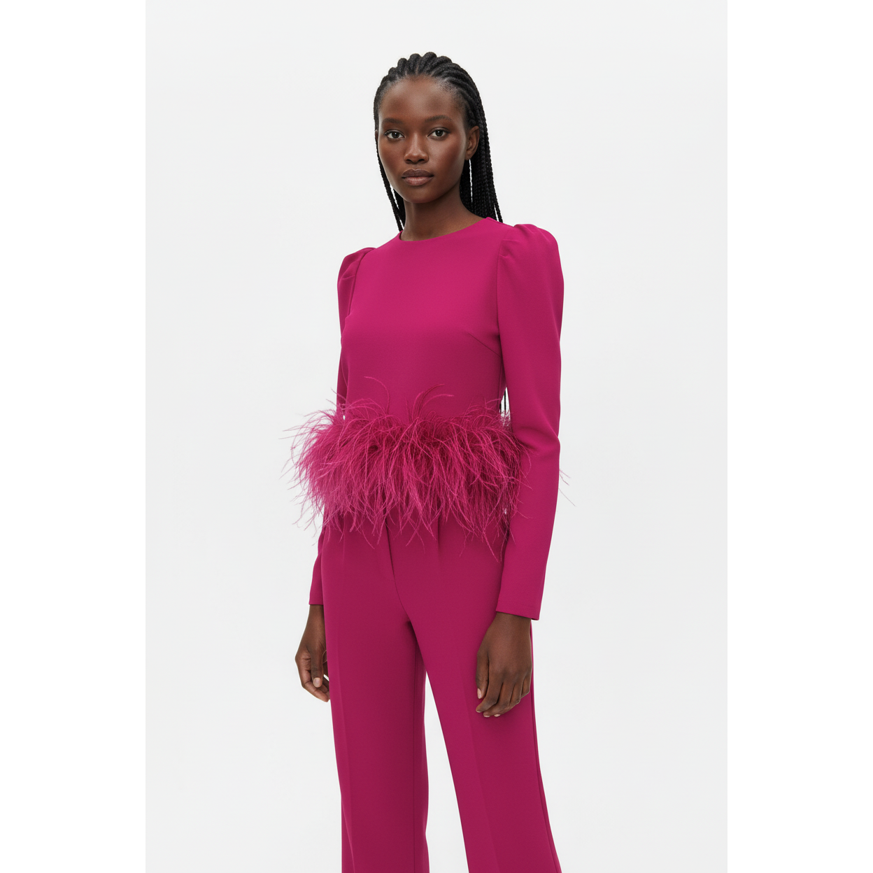 Casual Round Neck Feather Top – YELLOW SUB TRADING