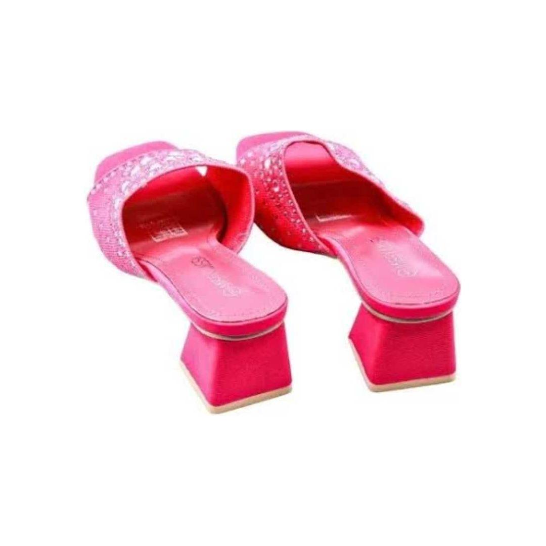 Rhinestone Thick Heel Sandals