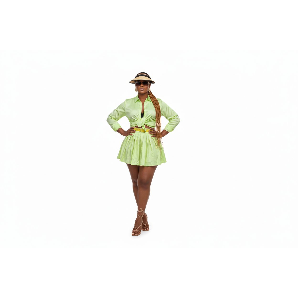 Vintage Buttoned Top & Skirt Set