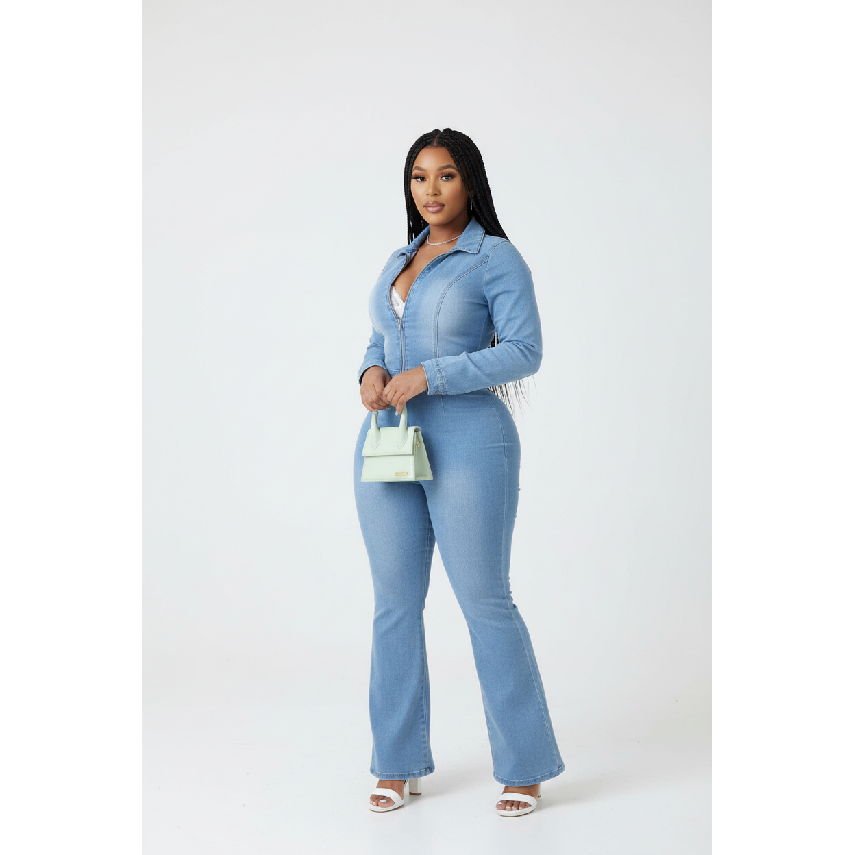 Bell Bottom Zipper Jumpsuit