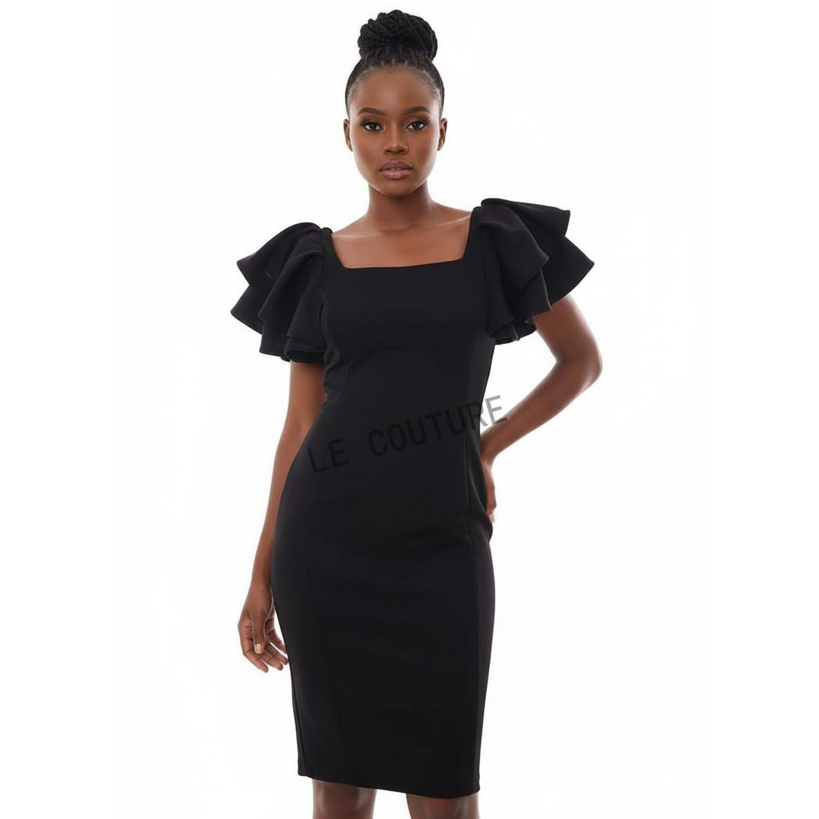 Bodycon Ruffles Sleeves Dress