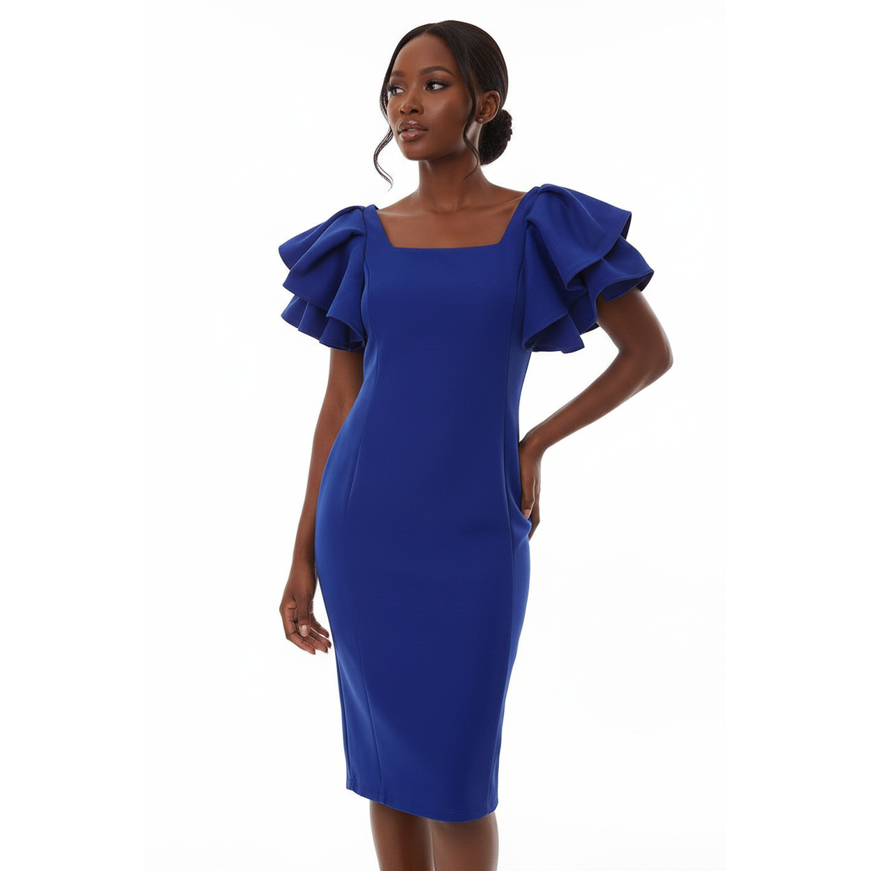 Bodycon Ruffles Sleeves Dress