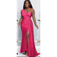 High Waisted Slit One Shoulder Maxi Dress