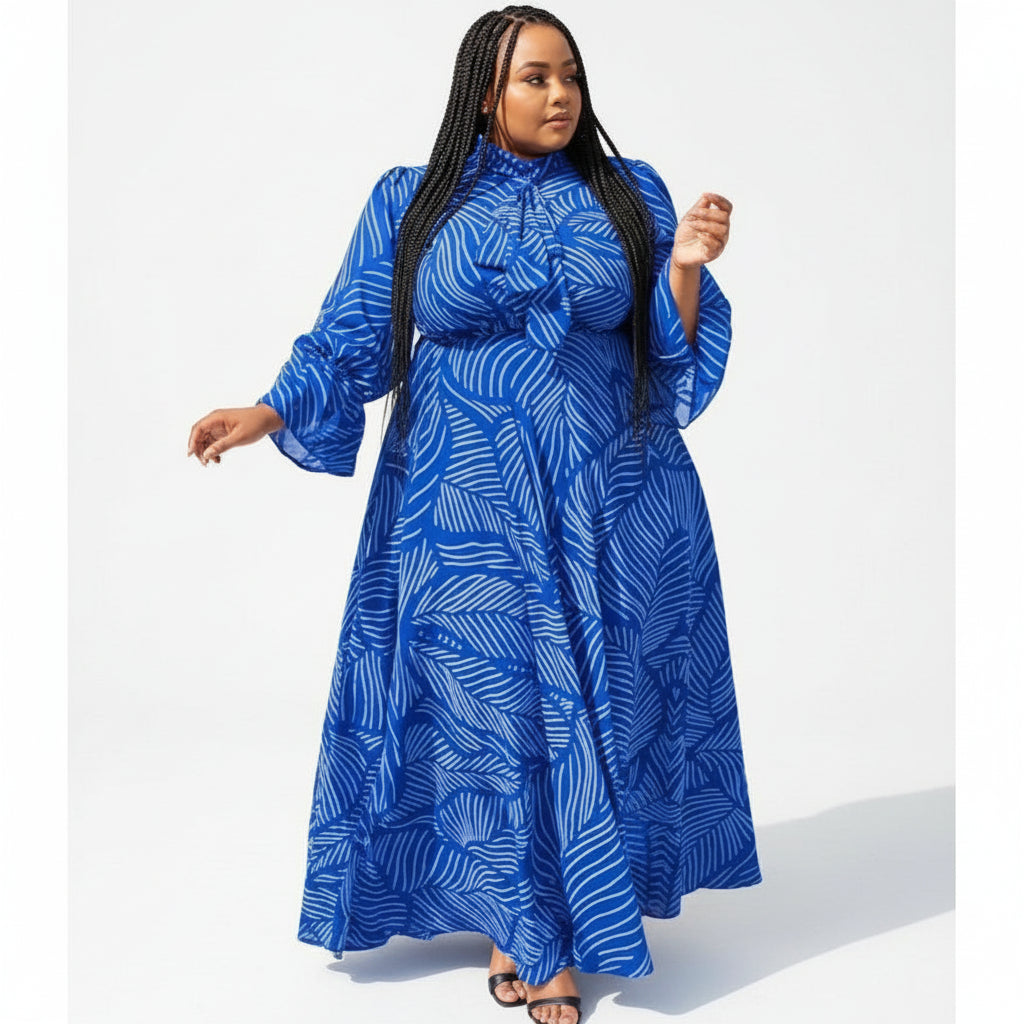 Plus Size High Waisted Bubble Dress