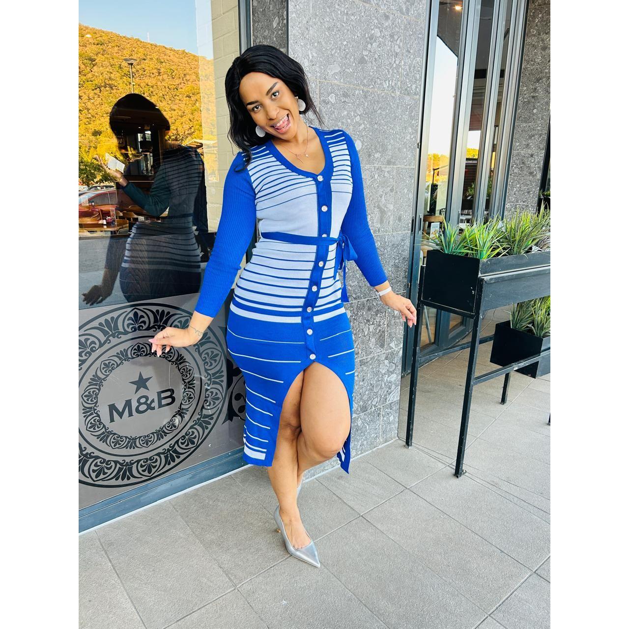 Sexy Buttoned Knitted Dress