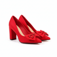 Vintage Bowknot Suede High Heels