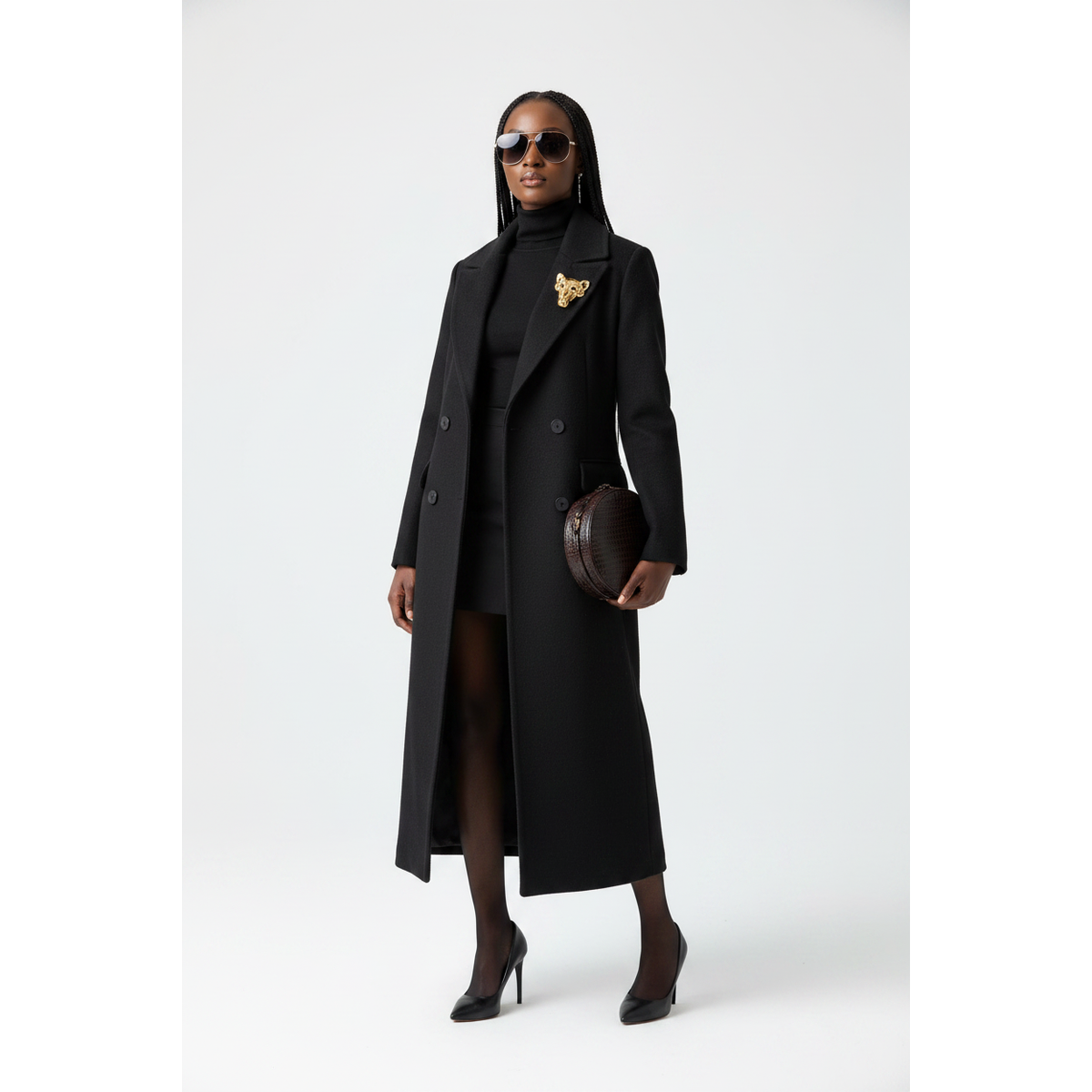 ジャケット・アウター DOUBLELAPELED DOUBLE BREASTED COAT Double-Breasted Wool Blend Coat | Women's Winter Coats SA | YST