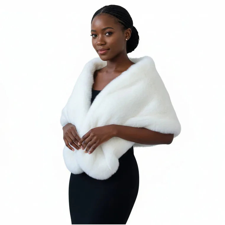 Cloak Fur V-Neck Warm Winter Outwear