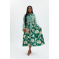 Vintage Loose Lantern Long Sleeved Floral Dress
