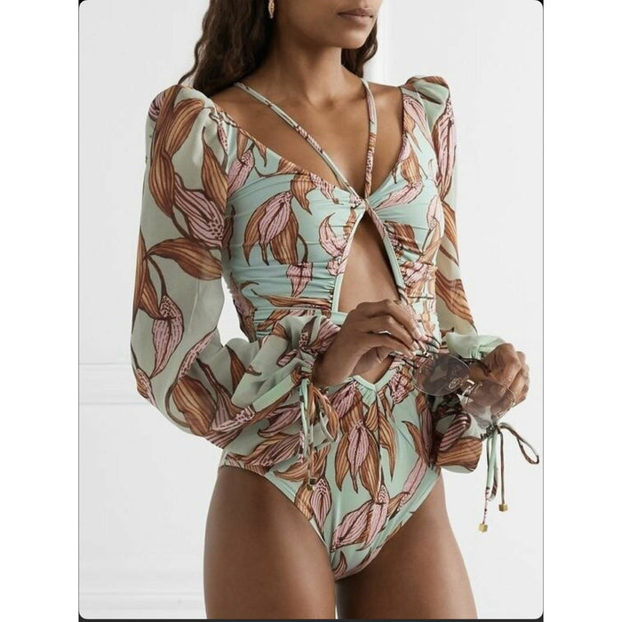 Sexy one-piece printed bikini swimsuit