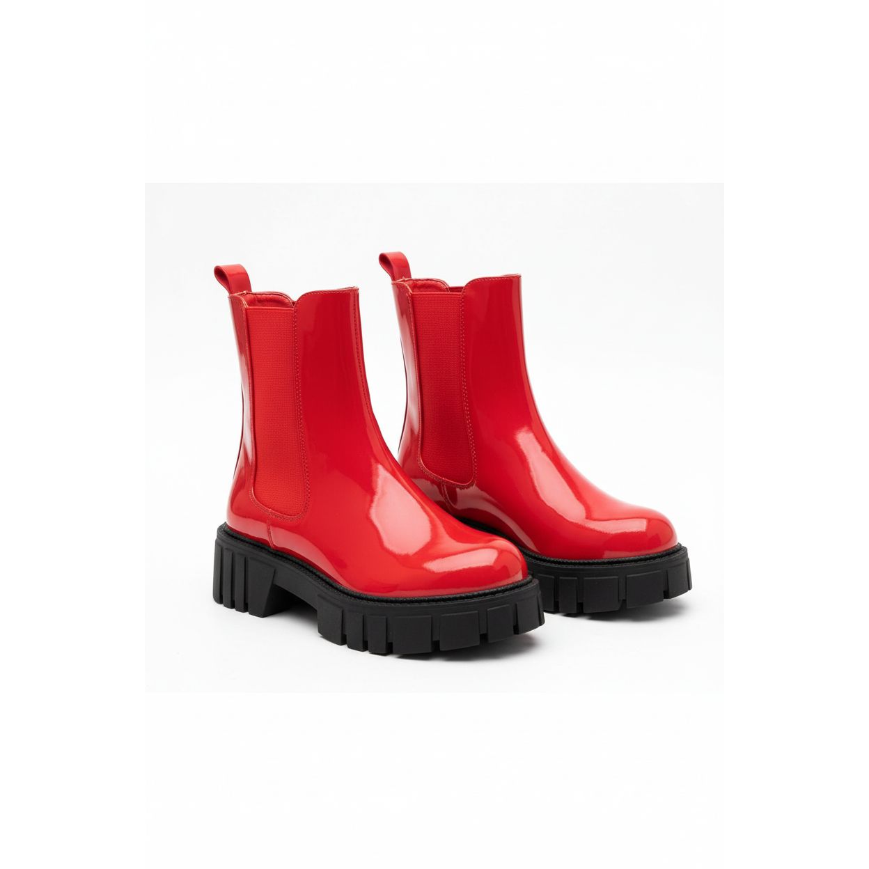Patent Chunky Heel Boots
