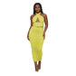 Sexy Halter Backless Top Maxi Skirts Set