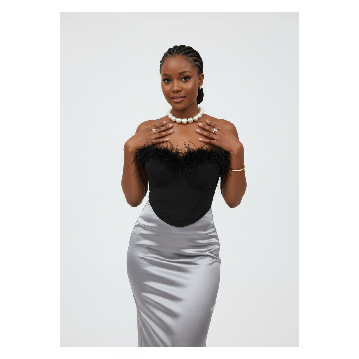 Feather Detail Crop Top