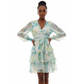 V-Neck Layered Floral Mini Dress