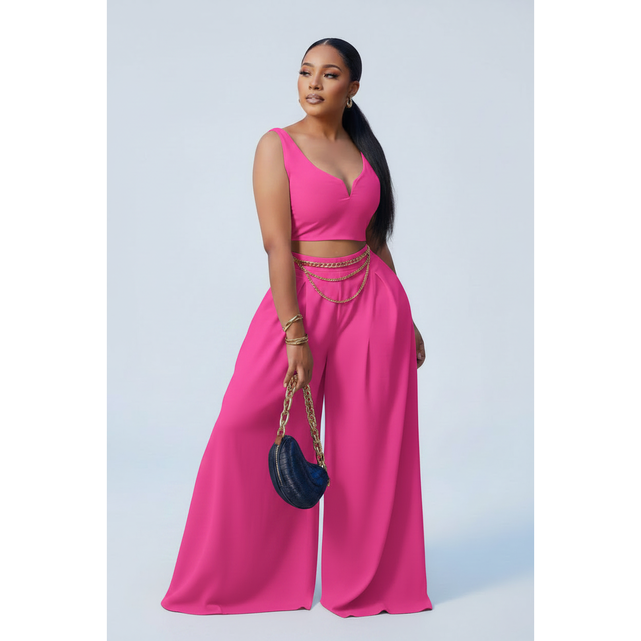 Palazzo Pants and Sleeveless Top Set