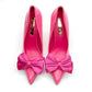 Pointed Toe Bow Knot Glossy High Heel