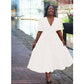 V-Neck Maxi Bubble Plus-size Dress