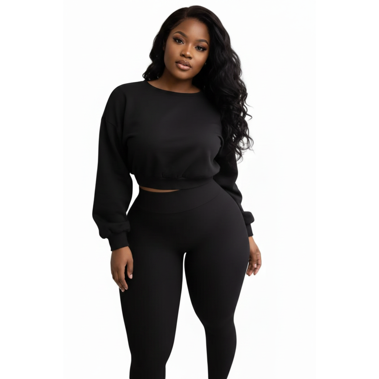 Women's Ribbed Two-Piece Tracksuit Set