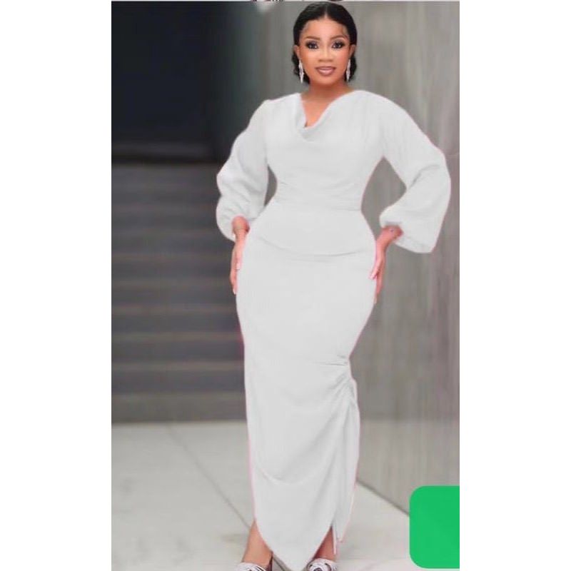 Long Sleeve Satin Dress