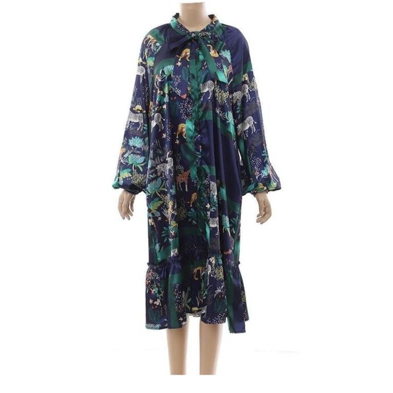 Floral Print Vintage Shirt Dress