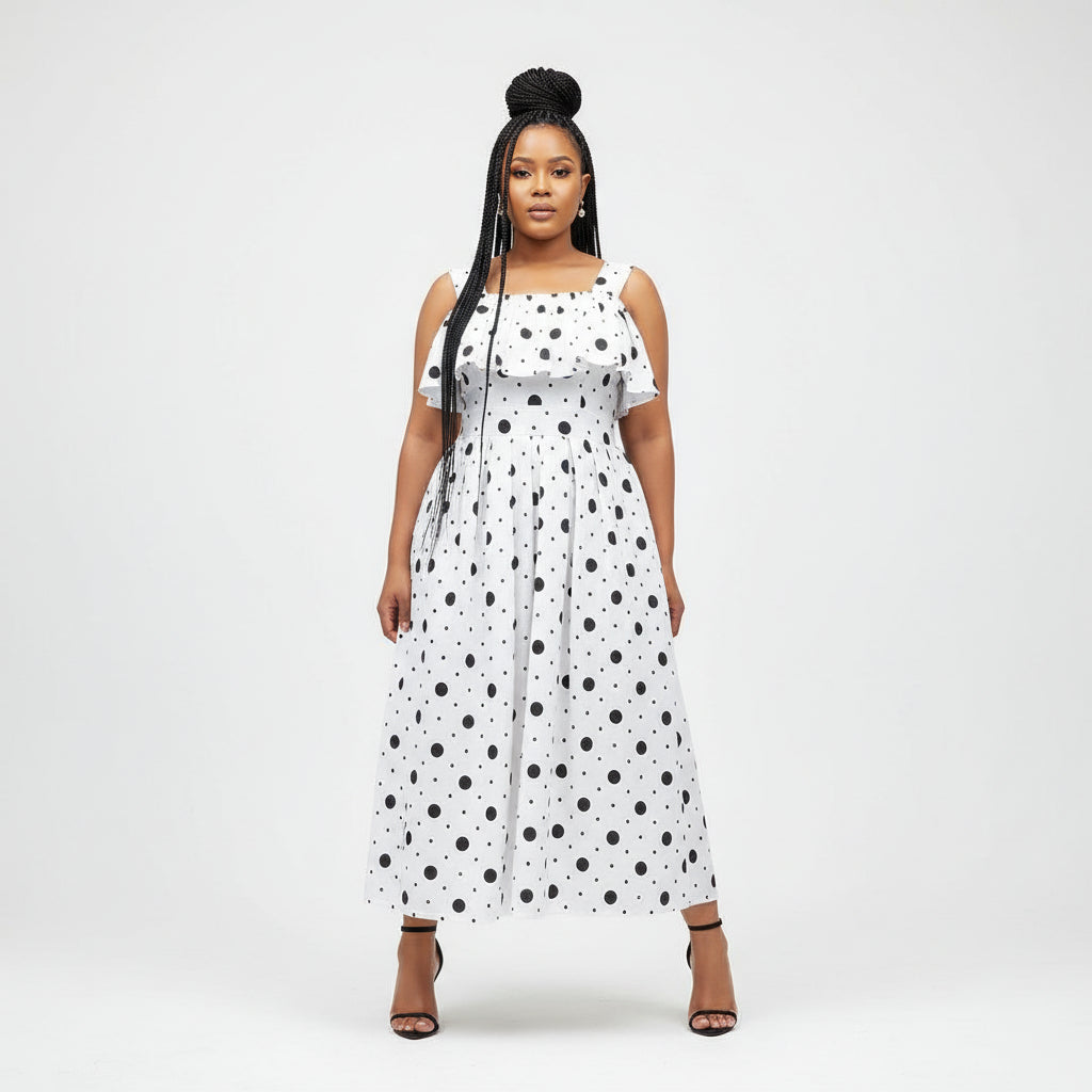 Sleeveless Polka Dot Dress