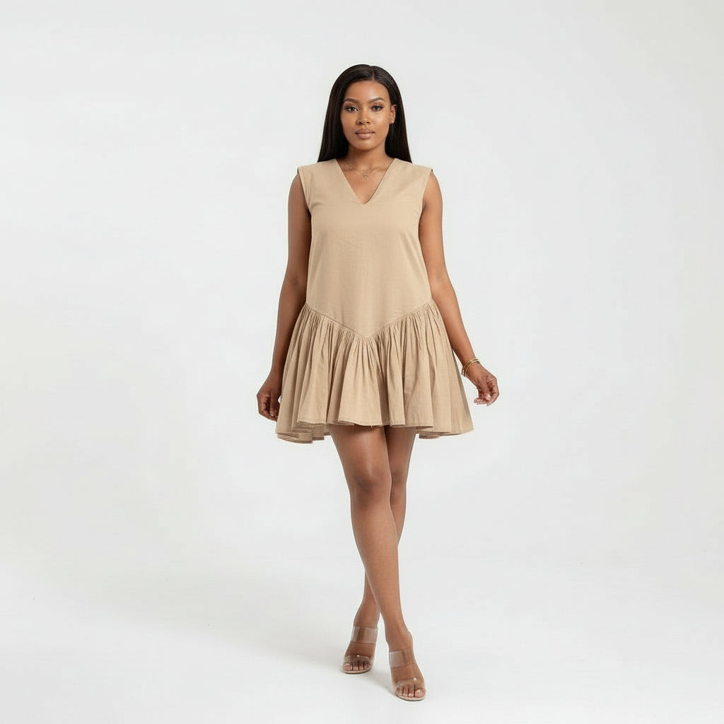 Sleeveless V-Neck Mini Dress