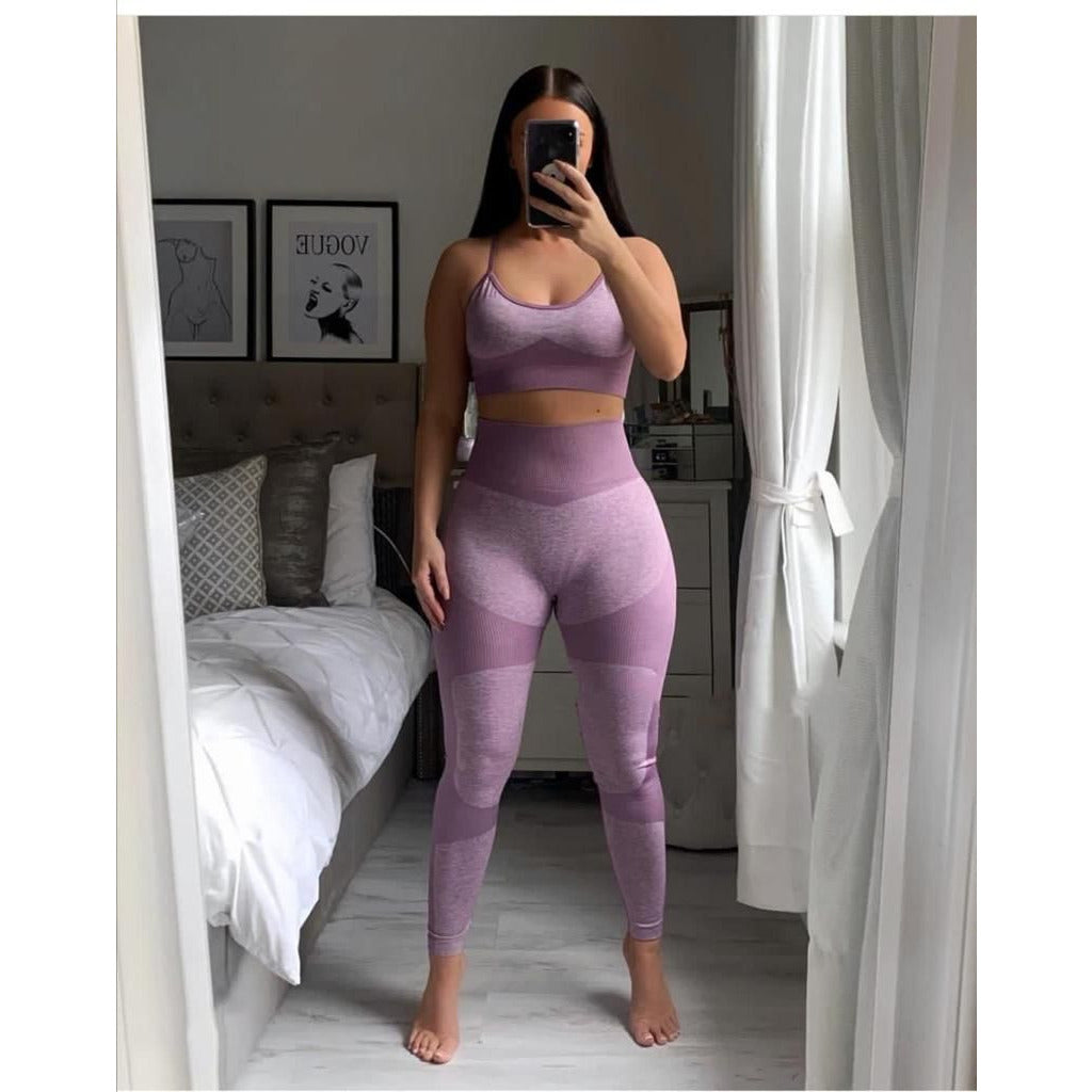 High waisted pant and crop top Gym set
