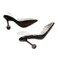 Glitter crystal PVC Lace-Up Heel