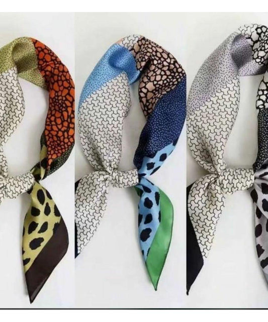 Marmo Print Silk Headscarf