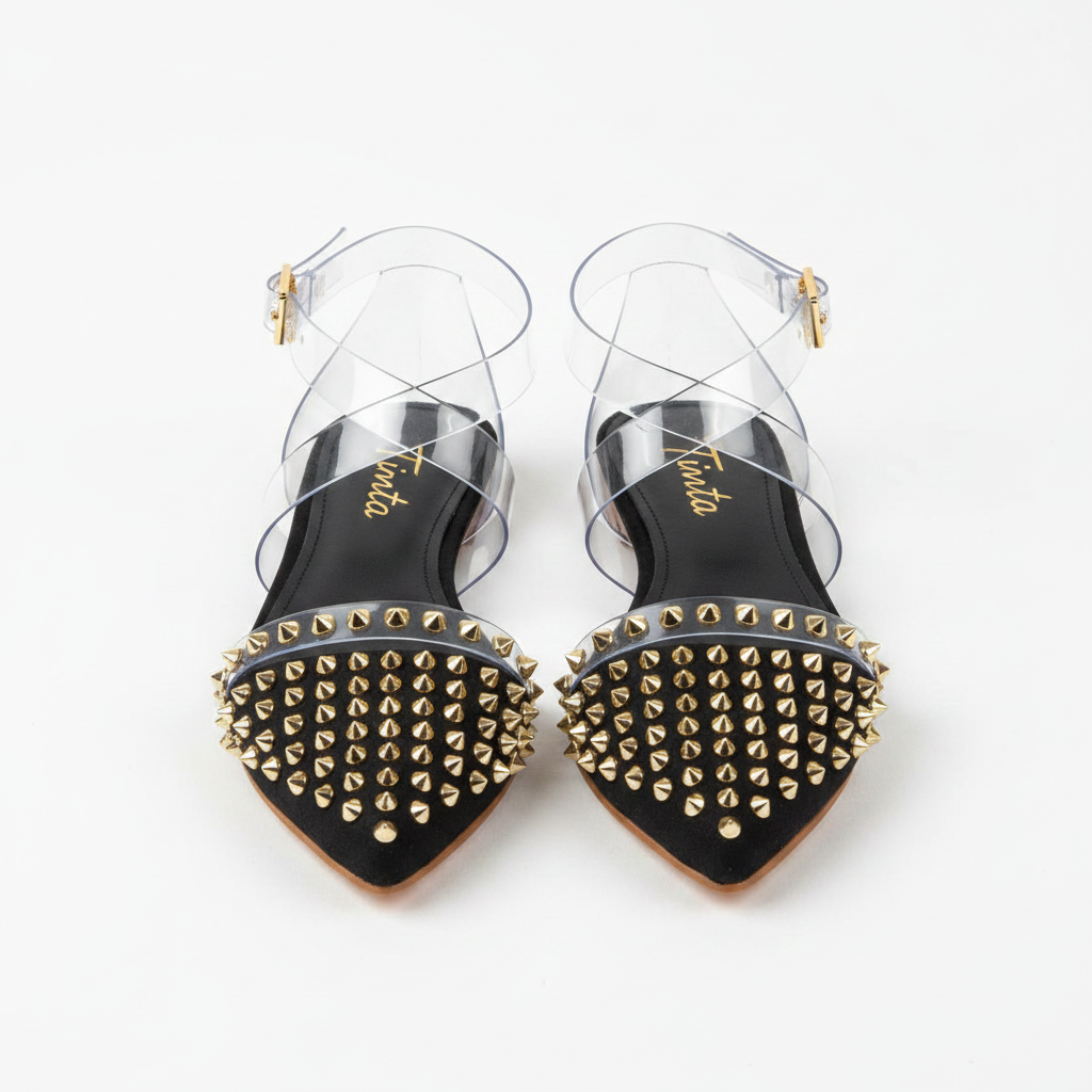 Pointed Toe Studded Mules