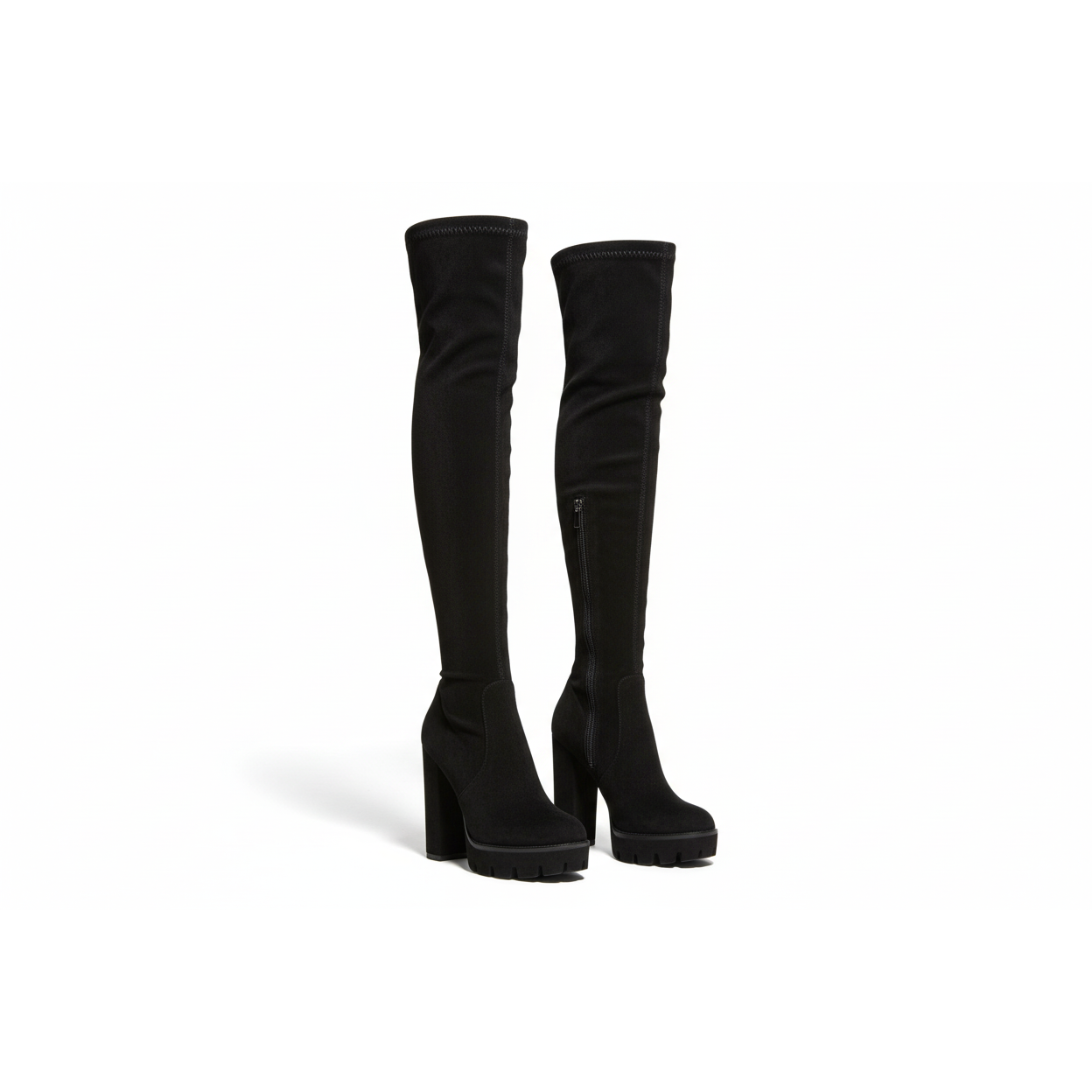 Knee Length  Round Toe High Heel Sock Boots