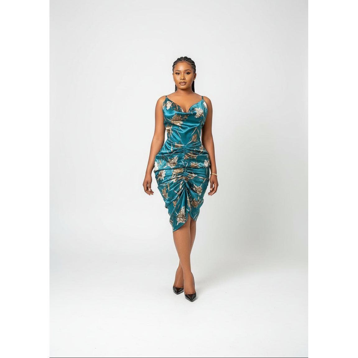 Spaghetti Strap Sleeveless Floral Midi Dress